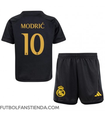 Real Madrid Luka Modric #10 Tercera Equipación Niños 2023-24 Manga Corta (+ Pantalones cortos)